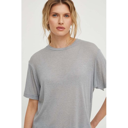 Day Birger et Mikkelsen t-shirt z domieszką wełny kolor szary ze sklepu ANSWEAR.com w kategorii Bluzki damskie - zdjęcie 167648657