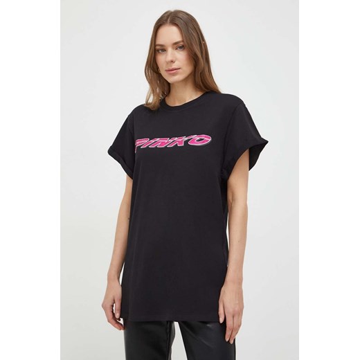 Pinko t-shirt damski kolor czarny 103138.A1P7 ze sklepu ANSWEAR.com w kategorii Bluzki damskie - zdjęcie 167651855