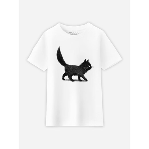 WOOOP Koszulka &quot;Creeping Cat&quot; w kolorze białym Wooop 140 promocyjna cena Limango Polska