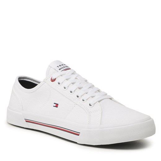 Tenisówki Tommy Hilfiger Core Corporate Vulc Canvas FM0FM04560 White YBS Tommy Hilfiger 43 eobuwie.pl