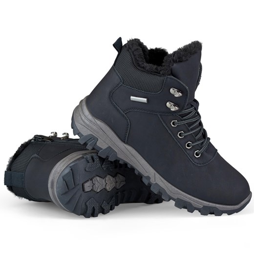 Wysokie buty trekkingowe czarne damskie buty w góry ze sklepu ButyModne.pl w kategorii Workery damskie - zdjęcie 167663167