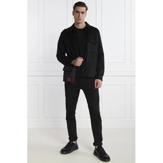 Hugo Boss koszula męska casual czarna z elastanu wiosenna 