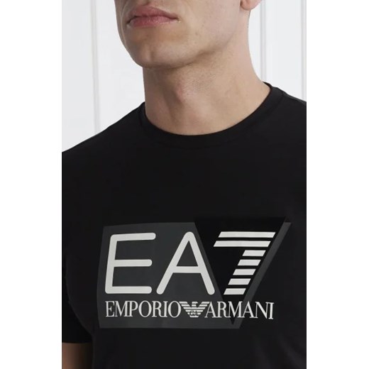 T-shirt męski Emporio Armani z napisami z krótkim rękawem
