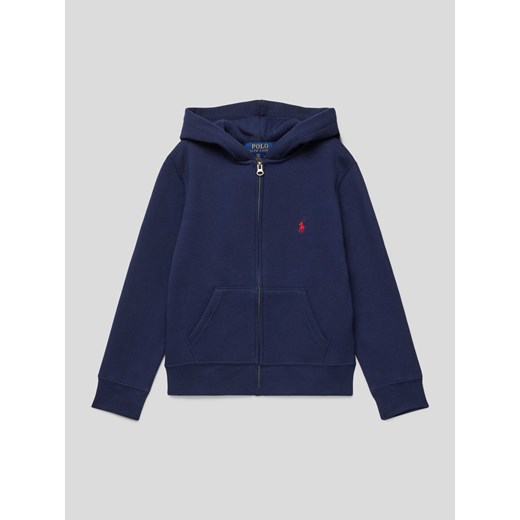 Bluza rozpinana z kapturem i wyhaftowanym logo ze sklepu Peek&Cloppenburg  w kategorii Kurtki chłopięce - zdjęcie 167668386