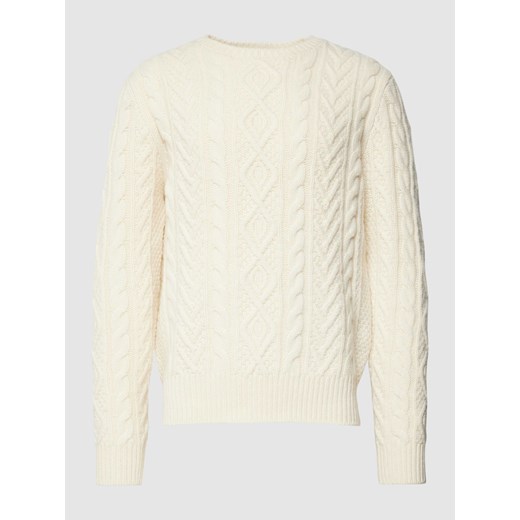 Sweter z dzianiny z wzorem warkocza ze sklepu Peek&Cloppenburg  w kategorii Swetry męskie - zdjęcie 167674076