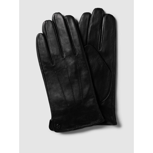 Rękawiczki ze skóry owczej z ozdobnymi szwami model ‘Klassik touch’ ze sklepu Peek&Cloppenburg  w kategorii Rękawiczki męskie - zdjęcie 167674156
