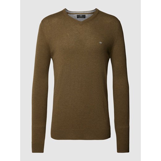 Sweter z dzianiny z wyhaftowanym logo ze sklepu Peek&Cloppenburg  w kategorii Swetry męskie - zdjęcie 167675396