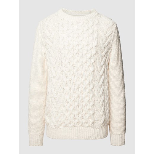 Sweter z dzianiny z fakturowanym wzorem ze sklepu Peek&Cloppenburg  w kategorii Swetry męskie - zdjęcie 167675508