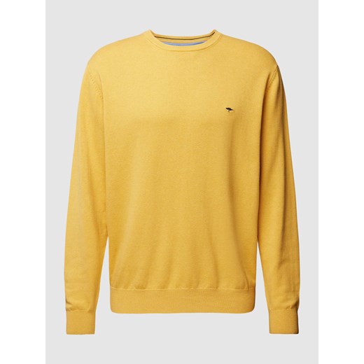 Sweter z dzianiny z wyhaftowanym logo ze sklepu Peek&Cloppenburg  w kategorii Swetry męskie - zdjęcie 167675567