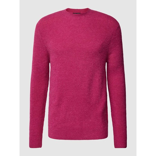 Sweter z dzianiny z prążkowanymi wykończeniami ze sklepu Peek&Cloppenburg  w kategorii Swetry męskie - zdjęcie 167677049
