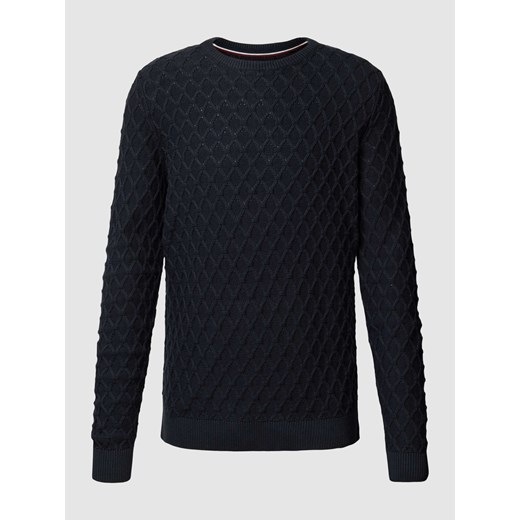 Sweter z dzianiny z fakturowanym wzorem ze sklepu Peek&Cloppenburg  w kategorii Swetry męskie - zdjęcie 167686535