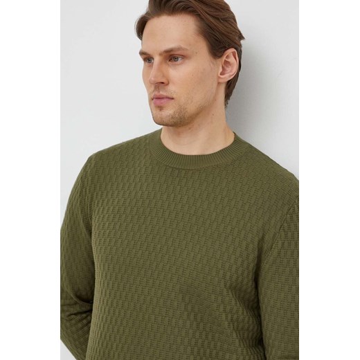 Sisley sweter bawełniany kolor zielony lekki ze sklepu ANSWEAR.com w kategorii Swetry męskie - zdjęcie 167696918
