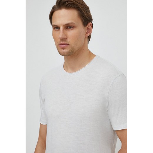 Sisley t-shirt bawełniany męski kolor szary gładki ze sklepu ANSWEAR.com w kategorii T-shirty męskie - zdjęcie 167697147
