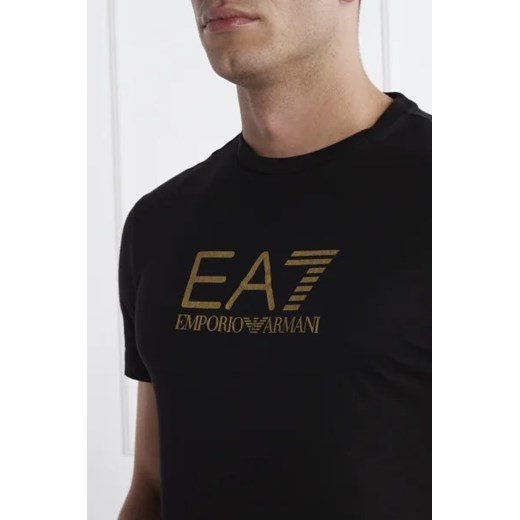 T-shirt męski czarny Emporio Armani z bawełny 