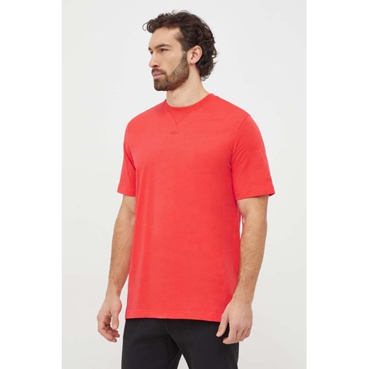 adidas t-shirt bawełniany męski kolor czerwony gładki IR9110 ze sklepu ANSWEAR.com w kategorii T-shirty męskie - zdjęcie 167702699