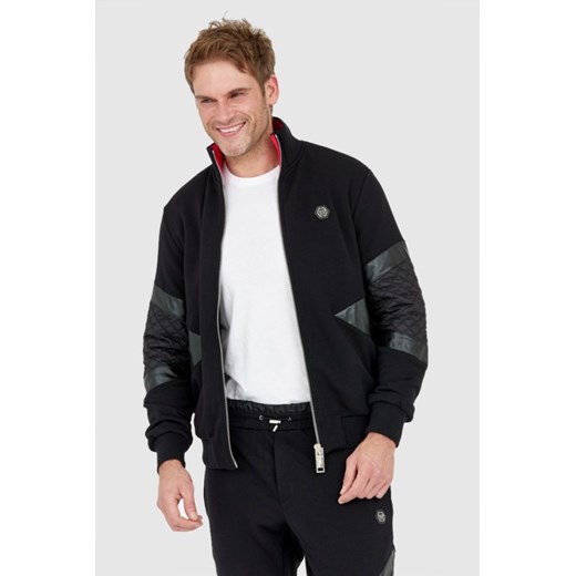 PHILIPP PLEIN Pikowany czarny dres męski, Rozmiar M ze sklepu outfit.pl w kategorii Kurtki męskie - zdjęcie 167702778