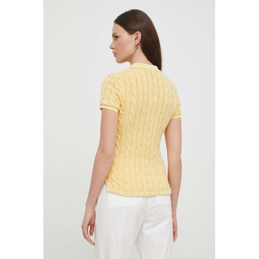 Bluzka damska Polo Ralph Lauren żółta z kołnierzykiem 