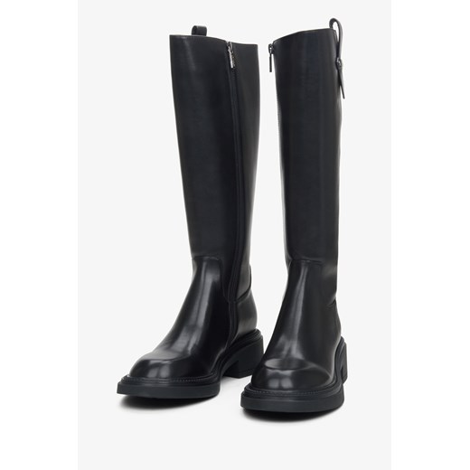 Kozaki damskie Estro ze skóry na zamek 