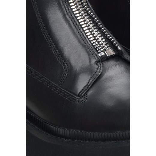 Botki Estro skórzane z zamkiem casualowe 