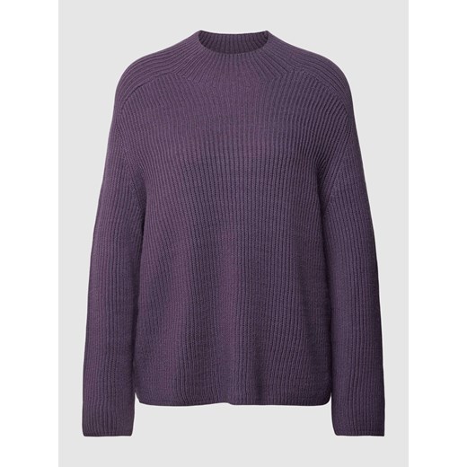 Sweter w jednolitym kolorze z efektem prążkowania ze sklepu Peek&Cloppenburg  w kategorii Swetry damskie - zdjęcie 167706507