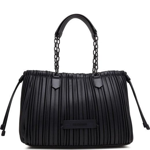 Shopper bag czarna Karl Lagerfeld matowa na ramię 