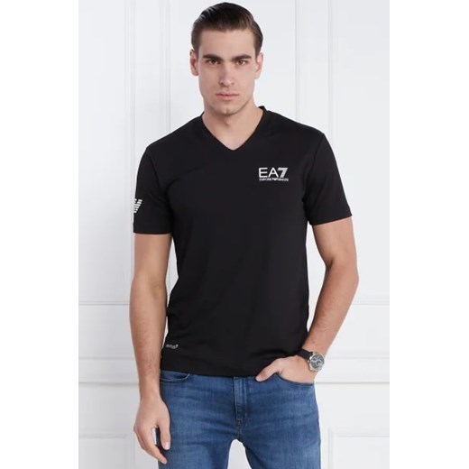 Czarny t-shirt męski Emporio Armani z krótkim rękawem 