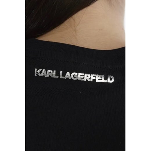 Bluzka damska Karl Lagerfeld z okrągłym dekoltem z krótkim rękawem 