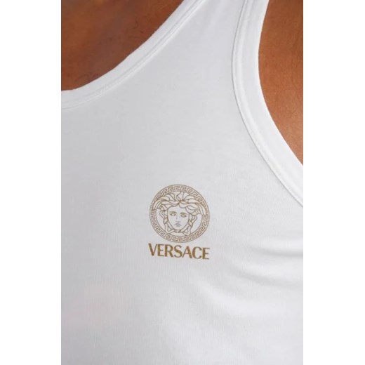 T-shirt męski biały Versace z elastanu 