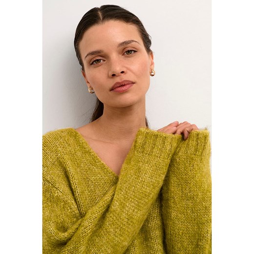 Sweter damski zielony Kaffe casualowy 