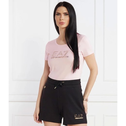 EA7 T-shirt | Regular Fit ze sklepu Gomez Fashion Store w kategorii Bluzki damskie - zdjęcie 167720766