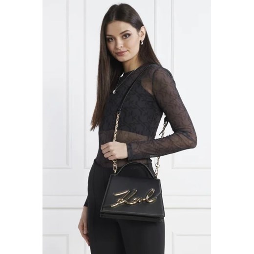 Karl Lagerfeld Skórzana torebka na ramię k/signature 2.0 md Karl Lagerfeld OS okazyjna cena Gomez Fashion Store