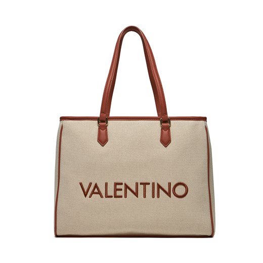 Shopper bag Valentino brązowa mieszcząca a4 na ramię 