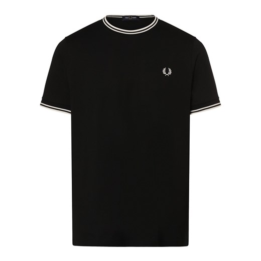 Fred Perry T-shirt męski Mężczyźni Bawełna czarny jednolity ze sklepu vangraaf w kategorii T-shirty męskie - zdjęcie 167730316
