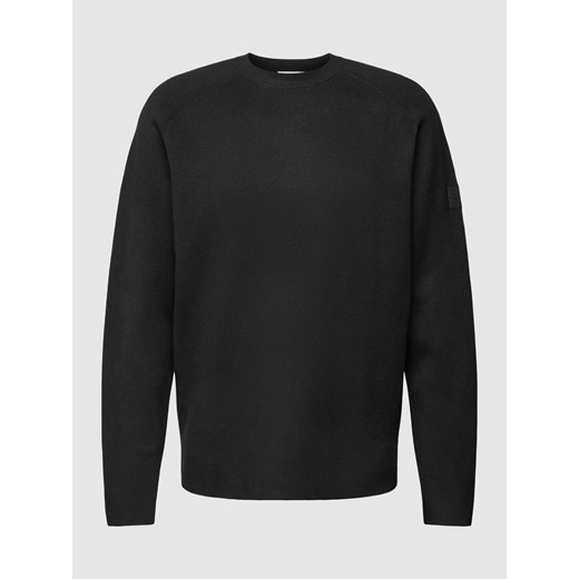 Sweter z dzianiny z naszywką z logo model ‘MILANO’ ze sklepu Peek&Cloppenburg  w kategorii Swetry męskie - zdjęcie 167731245