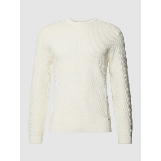 Sweter z dzianiny z fakturowanym wzorem model ‘Fabion’ XXXL Peek&Cloppenburg