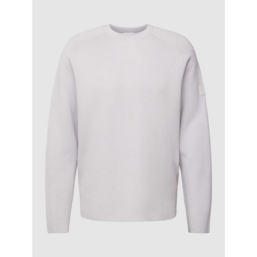 Sweter z dzianiny z naszywką z logo model ‘MILANO’ ze sklepu Peek&Cloppenburg  w kategorii Swetry męskie - zdjęcie 167731466
