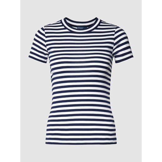 T-shirt ze wzorem w paski i okrągłym dekoltem ze sklepu Peek&Cloppenburg  w kategorii Bluzki damskie - zdjęcie 167731769