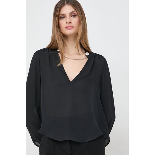 Marciano Guess bluzka EVA damska kolor czarny gładka 4RGH00 9998Z ze sklepu ANSWEAR.com w kategorii Bluzki damskie - zdjęcie 167734219