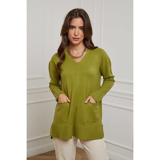 Soft Cashmere Sweter w kolorze oliwkowym ze sklepu Limango Polska w kategorii Swetry damskie - zdjęcie 167735307