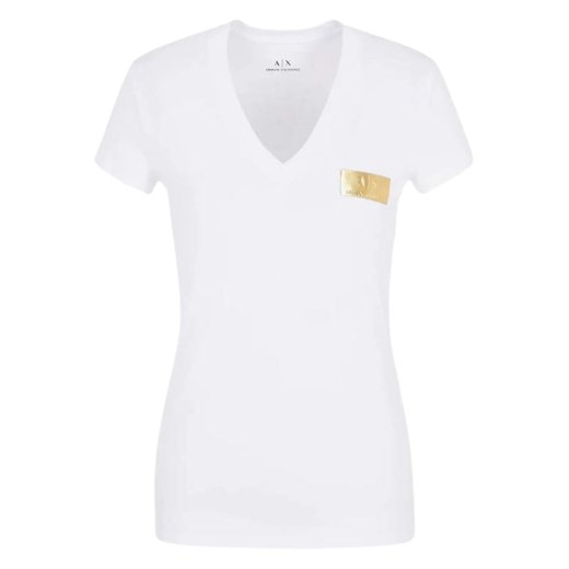 Bluzka damska biała Armani Exchange z okrągłym dekoltem 