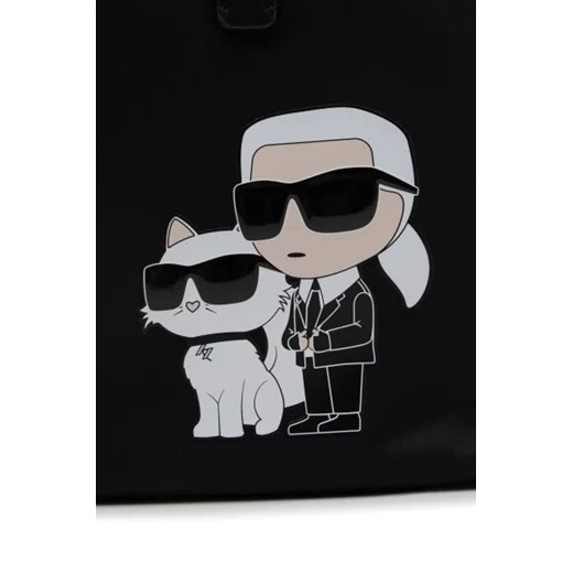 Czarna shopper bag Karl Lagerfeld matowa na ramię 