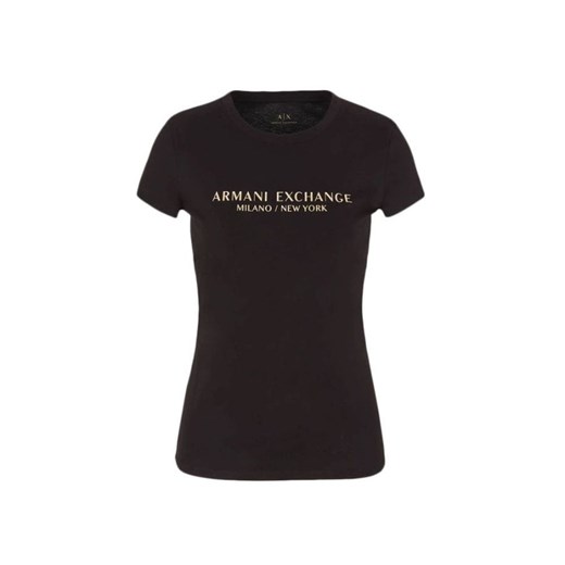 t-shirt damski armani exchange 8nytab yjg3z czarny ze sklepu Royal Shop w kategorii Bluzki damskie - zdjęcie 167741396