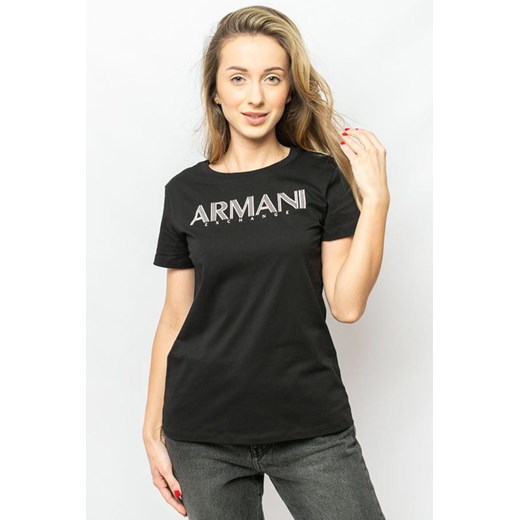 t-shirt damski armani exchange 6ryt29 yjg3z czarny ze sklepu Royal Shop w kategorii Bluzki damskie - zdjęcie 167741415