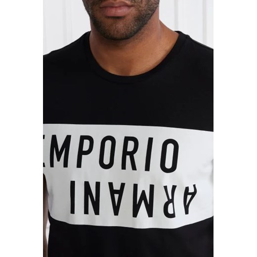 T-shirt męski Emporio Armani z napisem z krótkim rękawem 