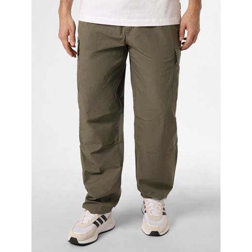 Calvin Klein Jeans Spodnie Mężczyźni Bawełna oliwkowy jednolity ze sklepu vangraaf w kategorii Spodnie męskie - zdjęcie 167743537