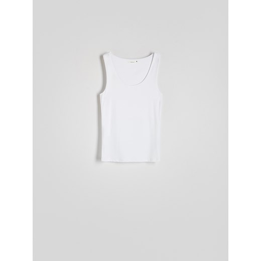 Reserved - Gładki top - biały Reserved XS Reserved