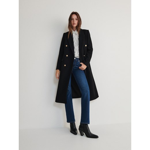 Reserved - Płaszcz z wełną - czarny ze sklepu Reserved w kategorii Płaszcze damskie - zdjęcie 167751858
