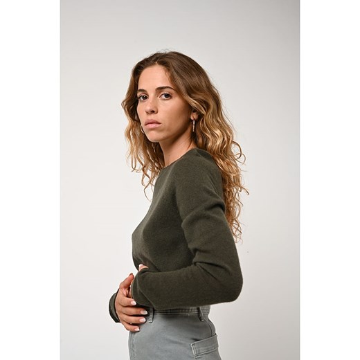 AUTHENTIC CASHMERE Kaszmirowy sweter &quot;Ecrin&quot; w kolorze khaki XXL Limango Polska wyprzedaż