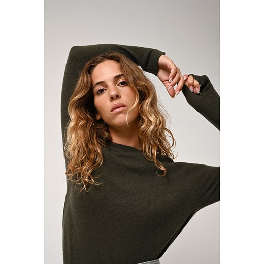 AUTHENTIC CASHMERE Kaszmirowy sweter &quot;Ecrin&quot; w kolorze khaki XXL promocja Limango Polska