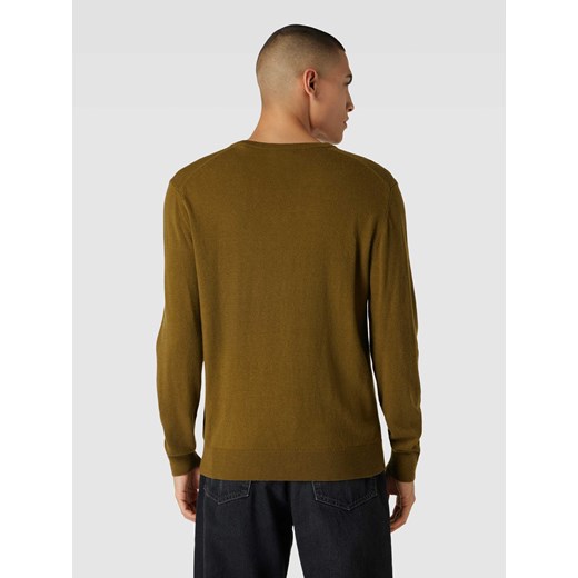 Sweter z dzianiny z mieszanki wełny jagnięcej z dekoltem w serek Gant XL wyprzedaż Peek&Cloppenburg